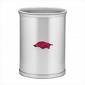 Collegiate Logo Brushed Chrome Mylar Oval Wastebasket - Arkansas